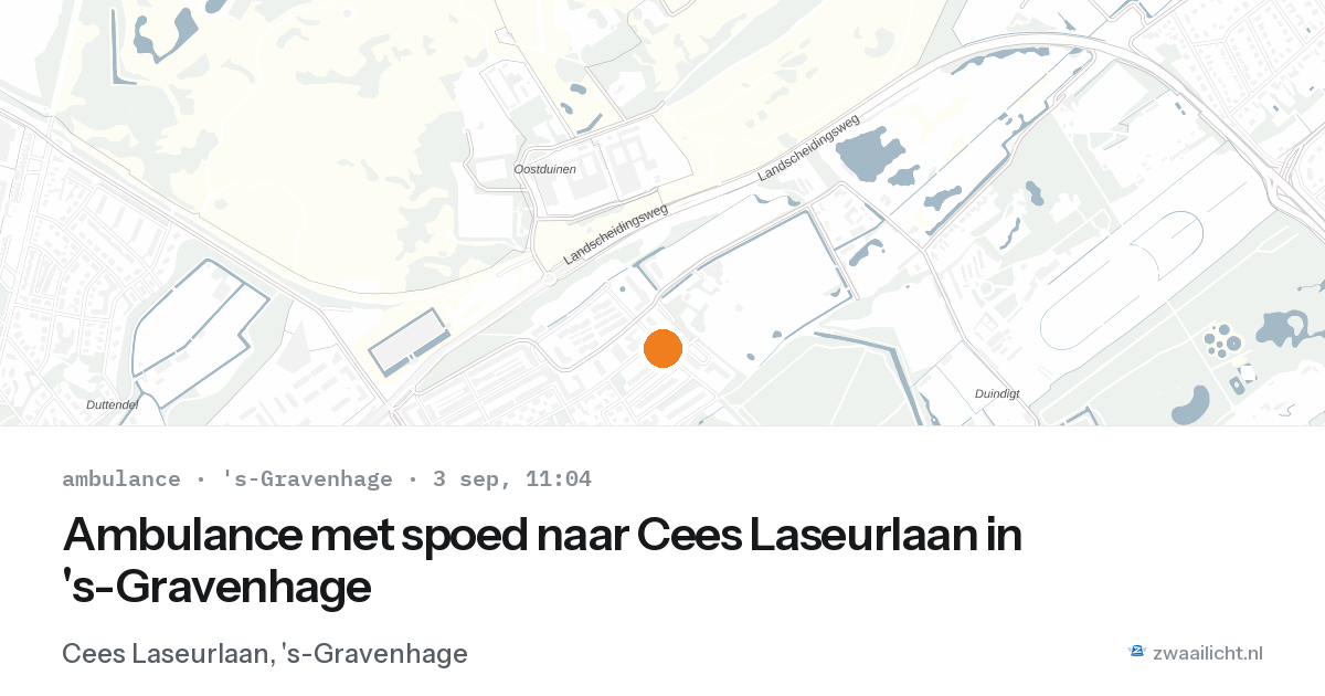 Ambulance met spoed naar Cees Laseurlaan in 's-Gravenhage — 3 sep 2026