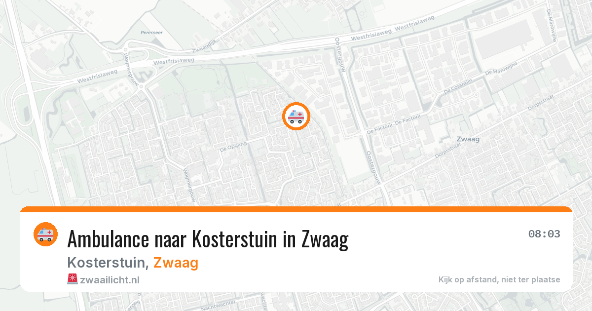 Ambulance naar Kosterstuin in Zwaag — 16 jul 2026