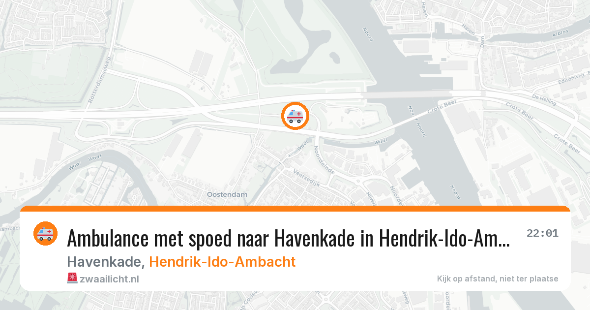 Ambulance met spoed naar Havenkade in Hendrik-Ido-Ambacht — 22 jun 2026