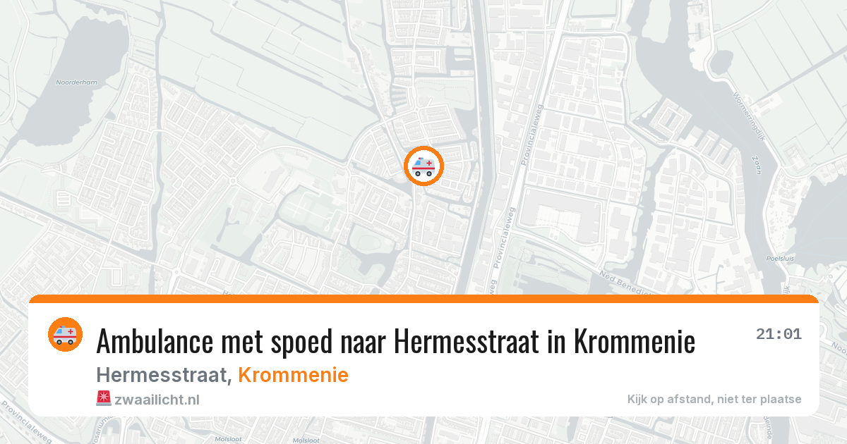 Ambulance met spoed naar Hermesstraat in Krommenie — 9 apr 2026