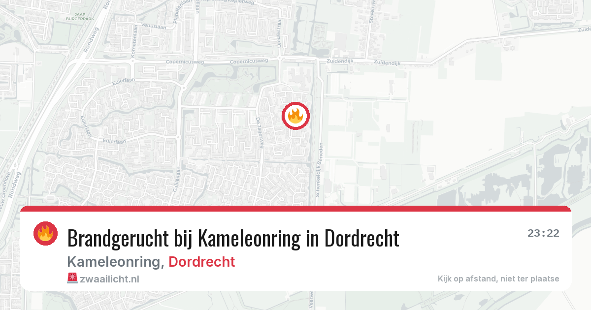 Brandgerucht bij Kameleonring in Dordrecht — 13 jul 2026