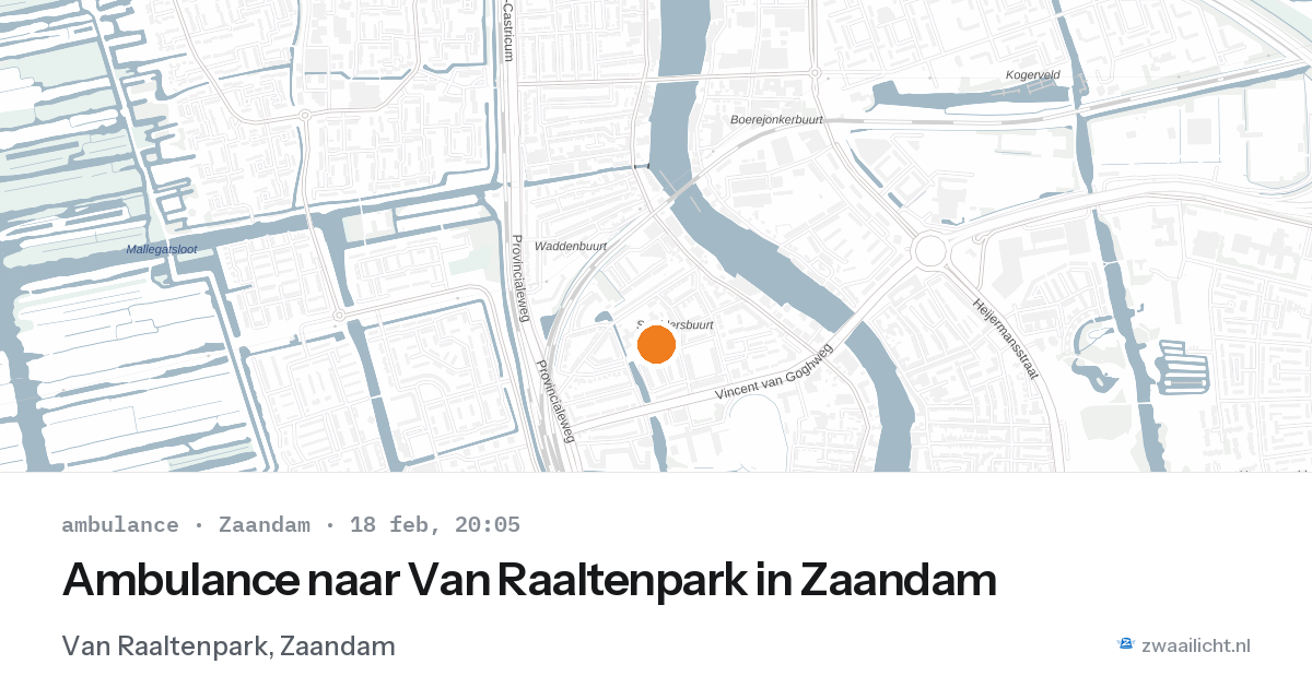 Ambulance naar Van Raaltenpark in Zaandam — 18 feb 2026
