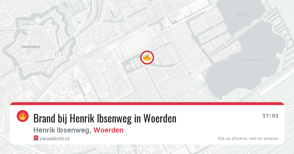 Brand bij Henrik Ibsenweg in Woerden — 24 mrt 2026