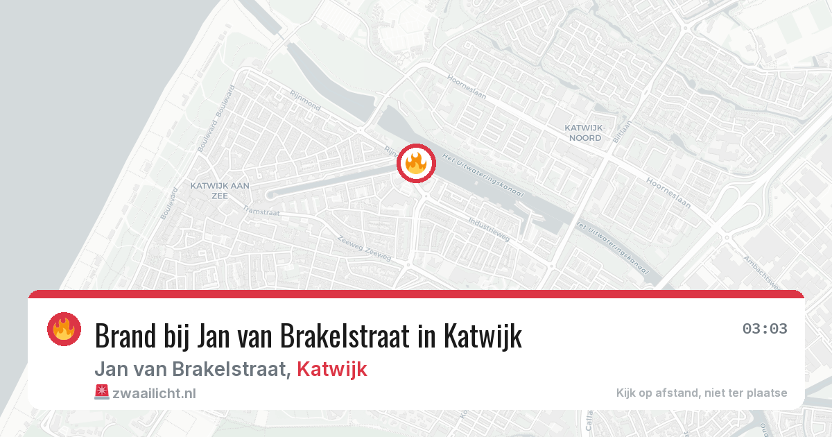 Brand bij Jan van Brakelstraat in Katwijk — 1 aug 2026