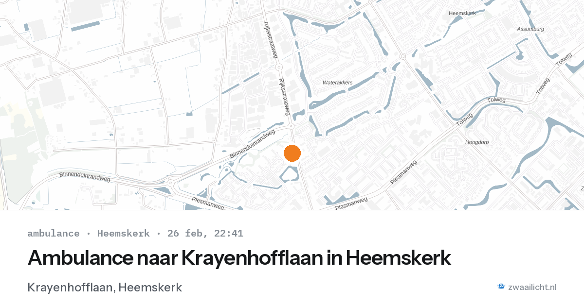 Ambulance naar Krayenhofflaan in Heemskerk — 26 feb 2026