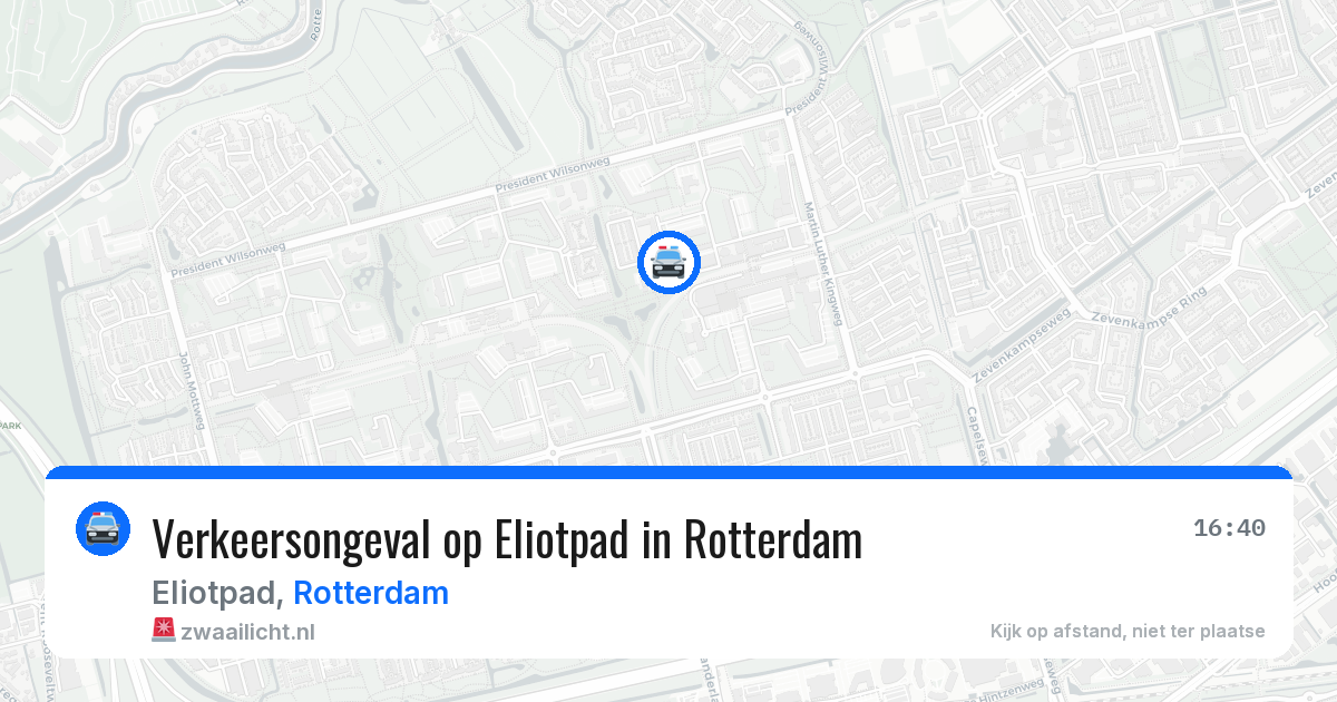 Verkeersongeval op Eliotpad in Rotterdam — 9 mei 2026