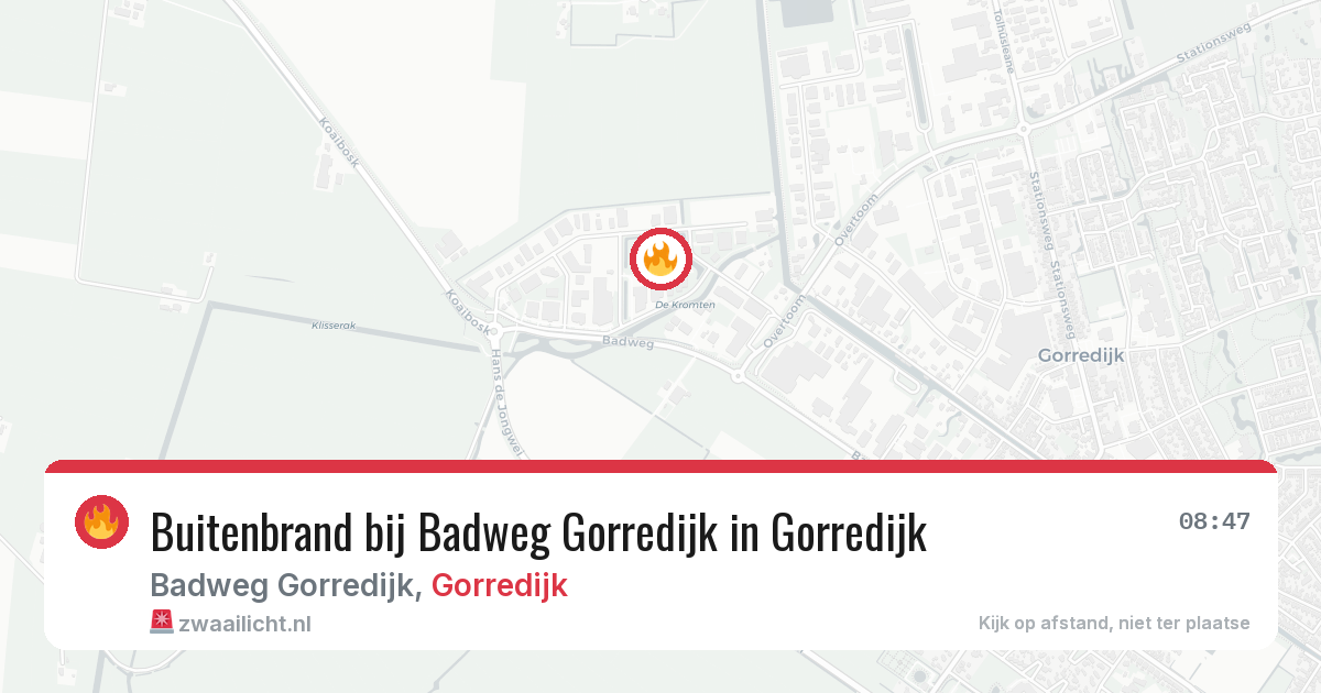 Buitenbrand bij Badweg Gorredijk in Gorredijk — 2 apr 2026