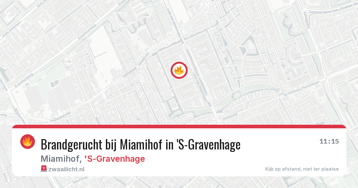 Brandgerucht bij Miamihof in 'S-Gravenhage — 4 aug 2026