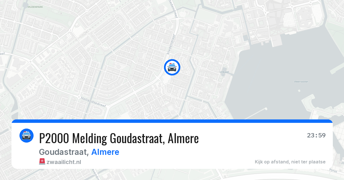 P2000 Melding Goudastraat, Almere — 22 apr 2026