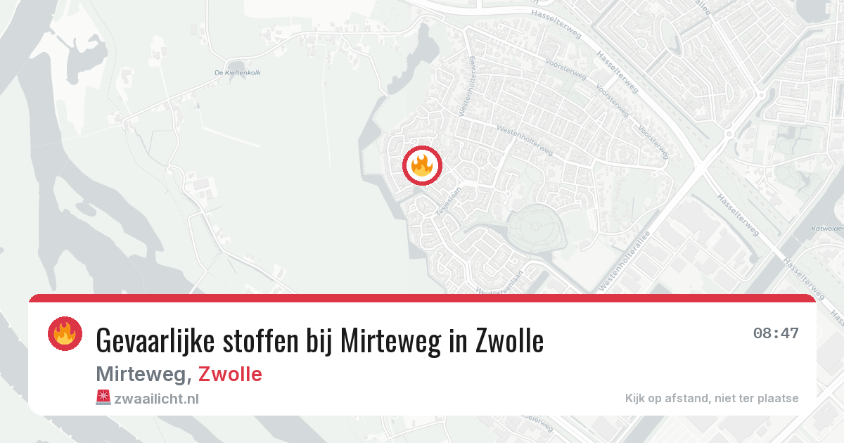 Gevaarlijke stoffen bij Mirteweg in Zwolle — 18 jun 2026