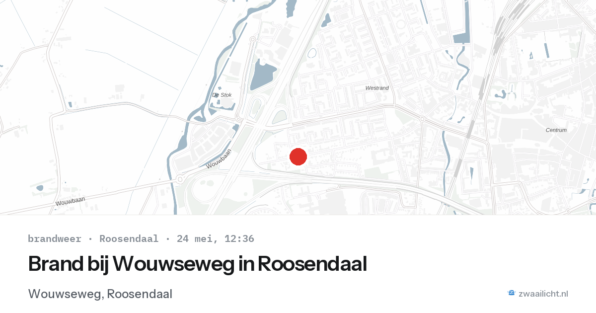 Brand bij Wouwseweg in Roosendaal — 24 mei 2026