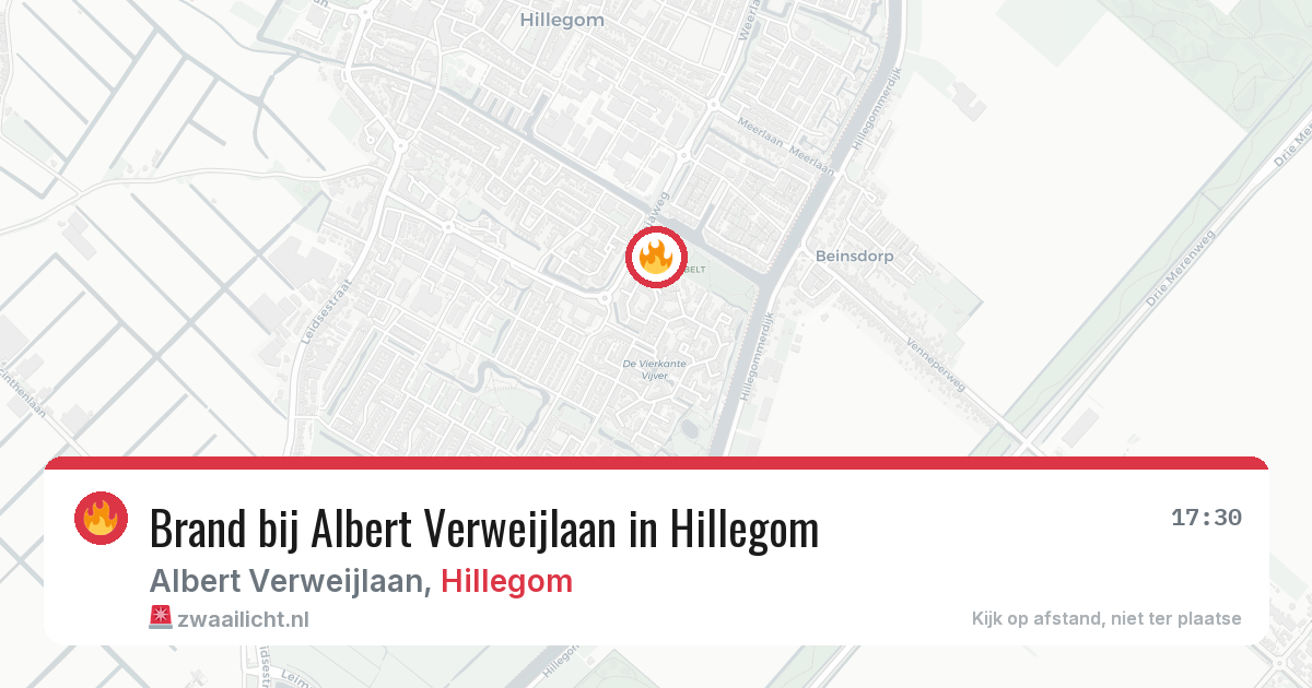 Brand bij Albert Verweijlaan in Hillegom — 12 aug 2026