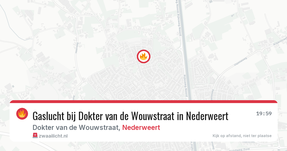 Gaslucht bij Dokter van de Wouwstraat in Nederweert — 19 mrt 2026
