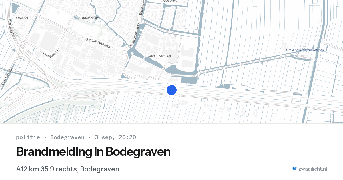 Brandmelding in Bodegraven — 3 sep 2026