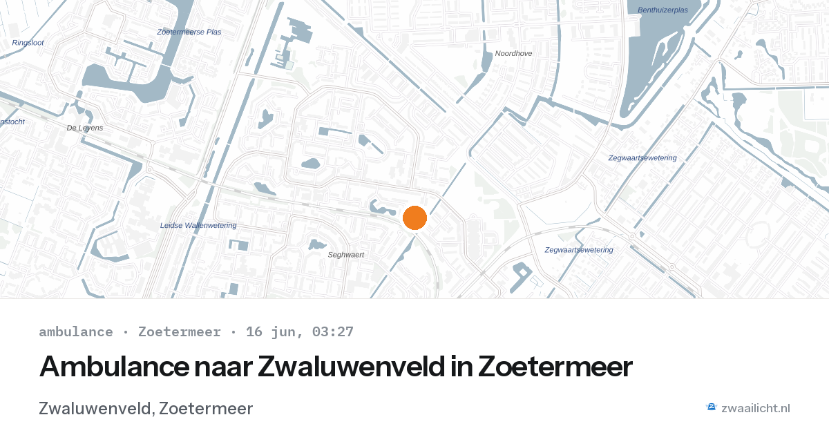 Ambulance naar Zwaluwenveld in Zoetermeer — 16 jun 2026