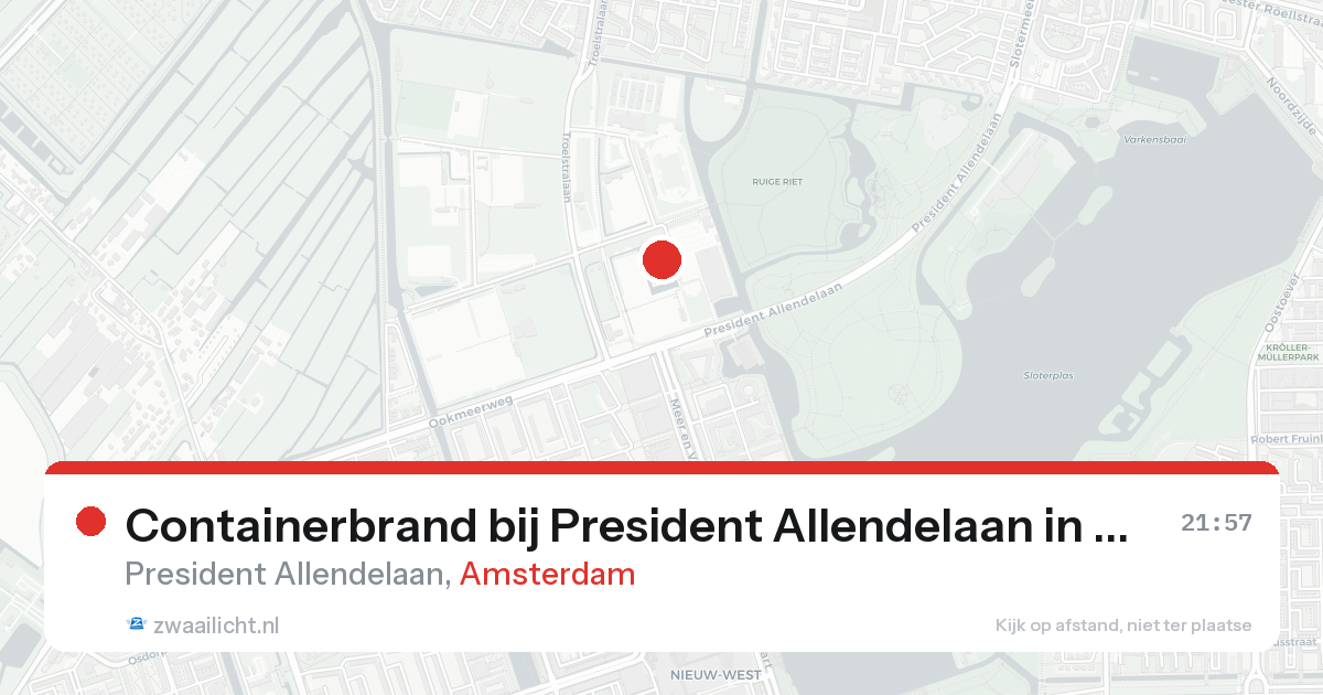 Containerbrand bij President Allendelaan in Amsterdam — 24 mei 2026
