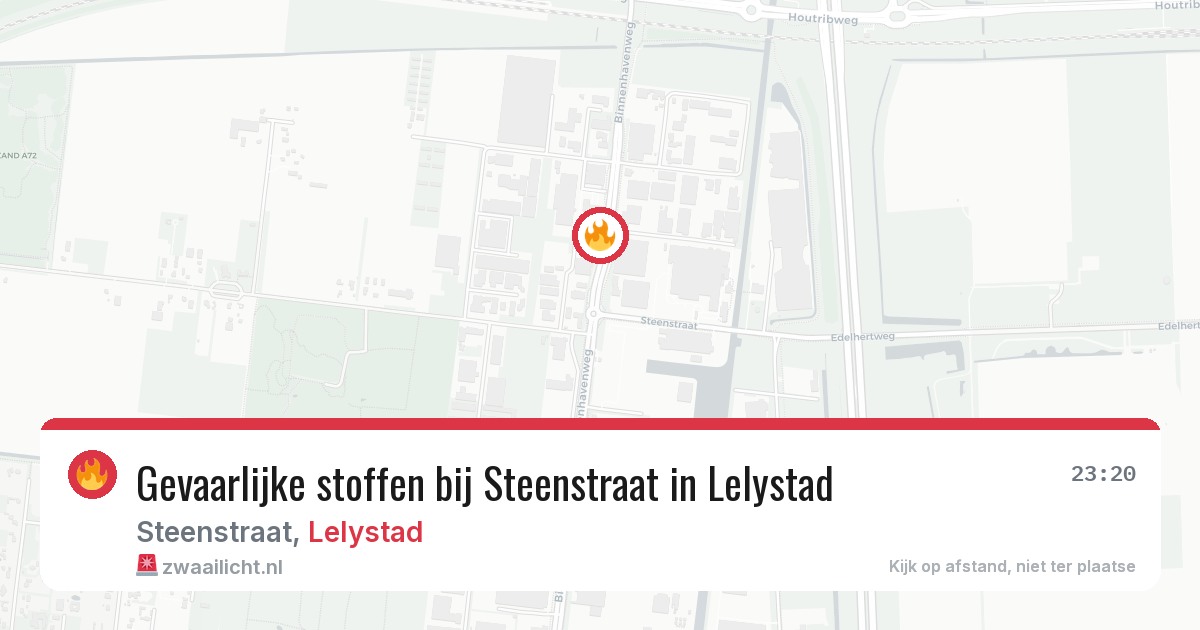Gevaarlijke stoffen bij Steenstraat in Lelystad — 27 jun 2026