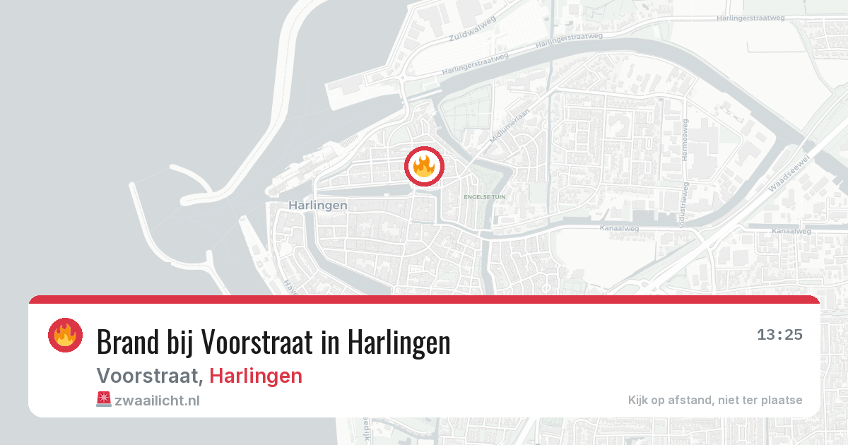 Brand bij Voorstraat in Harlingen — 25 jun 2026