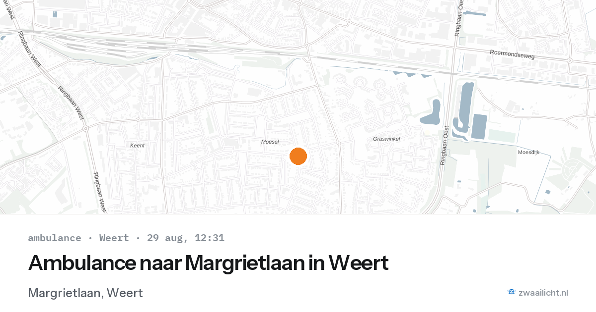Ambulance naar Margrietlaan in Weert — 29 aug 2026