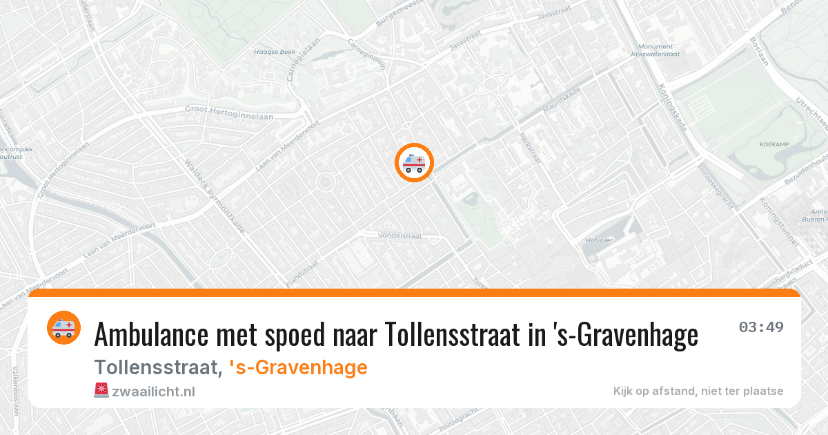 Ambulance met spoed naar Tollensstraat in 's-Gravenhage — 12 aug 2026