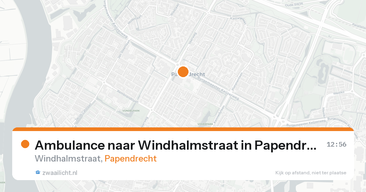Ambulance naar Windhalmstraat in Papendrecht — 21 aug 2026