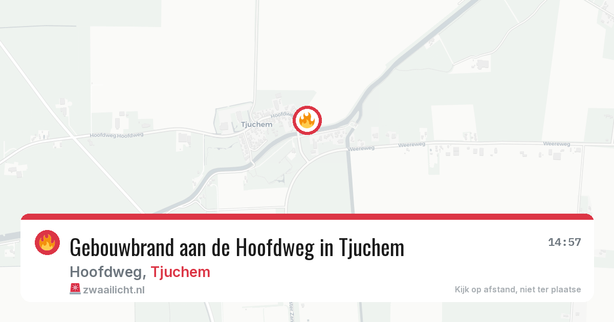 Gebouwbrand aan de Hoofdweg in Tjuchem — 24 feb 2026