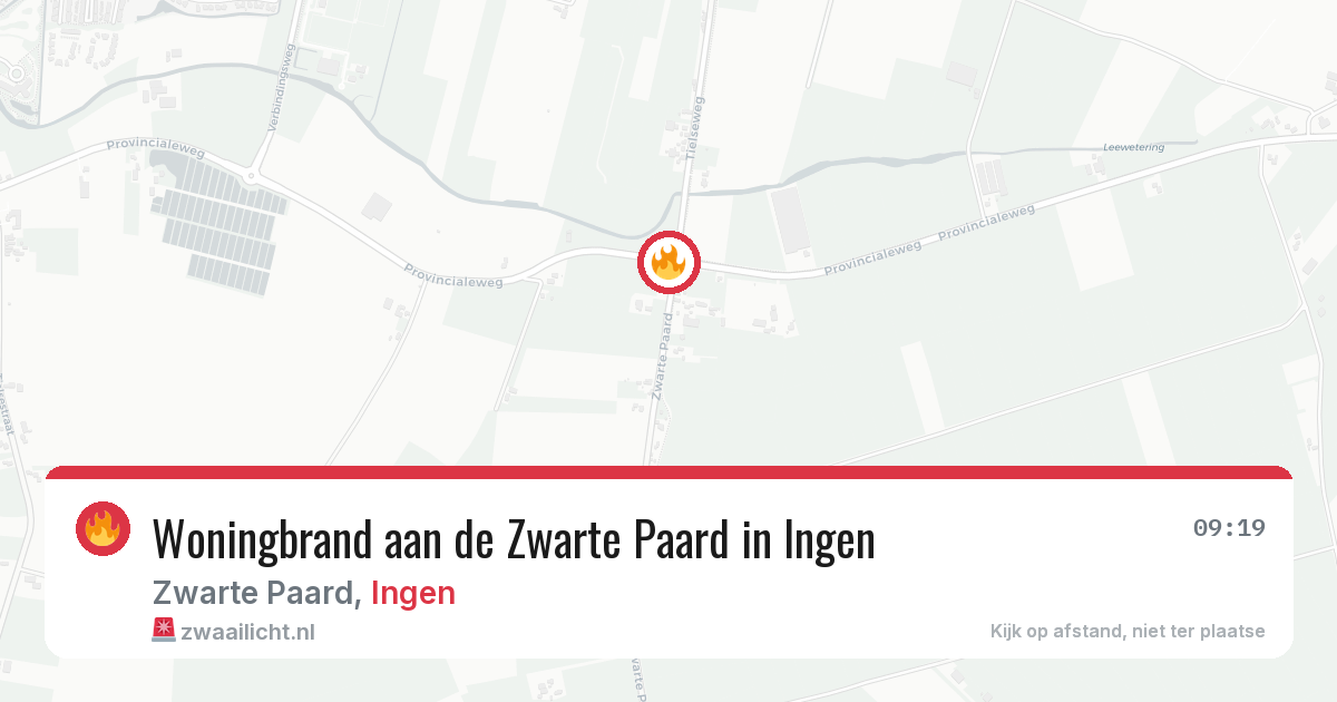 Woningbrand aan de Zwarte Paard in Ingen — 18 jun 2026