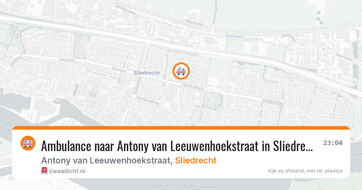 Ambulance naar Antony van Leeuwenhoekstraat in Sliedrecht — 11 aug 2026