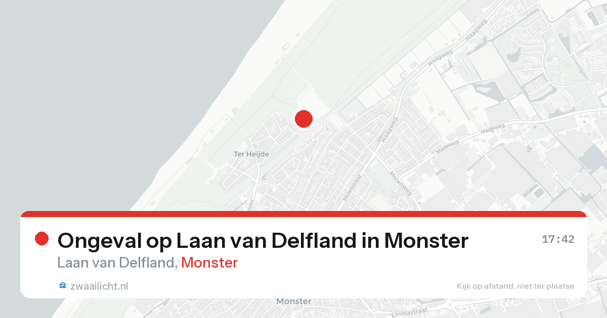 Ongeval op Laan van Delfland in Monster — 17 aug 2026