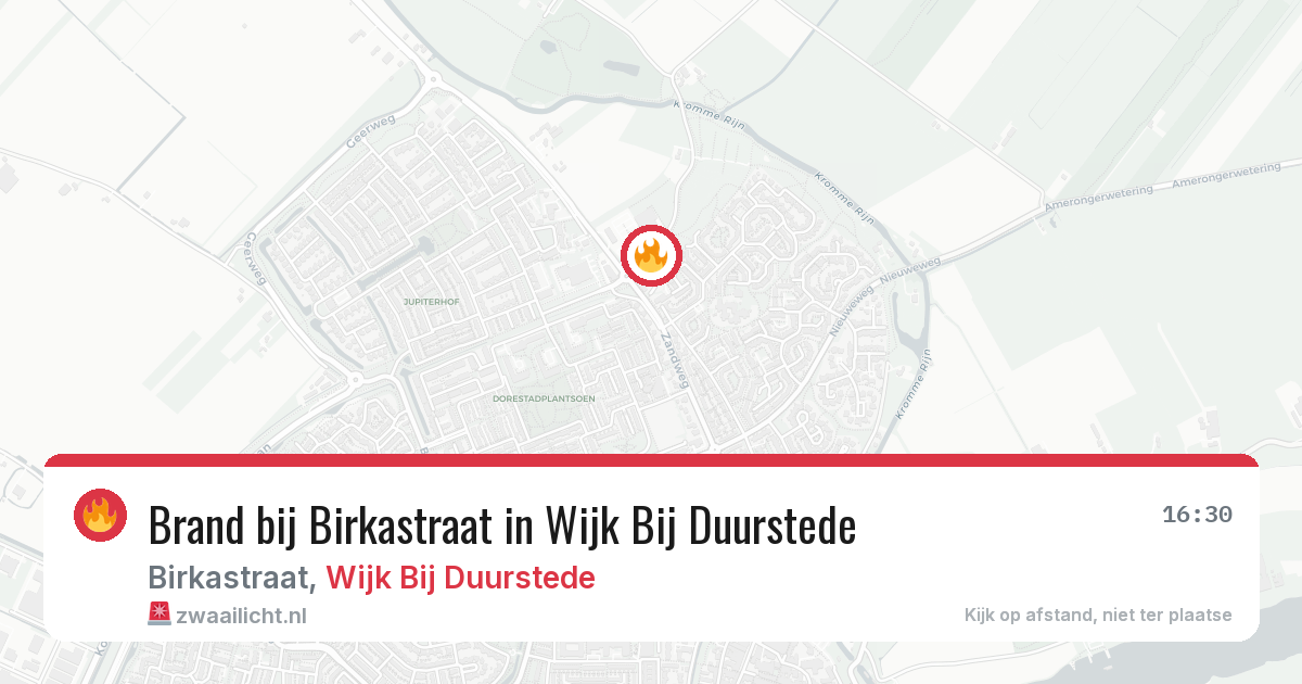 Brand bij Birkastraat in Wijk Bij Duurstede — 4 jun 2026