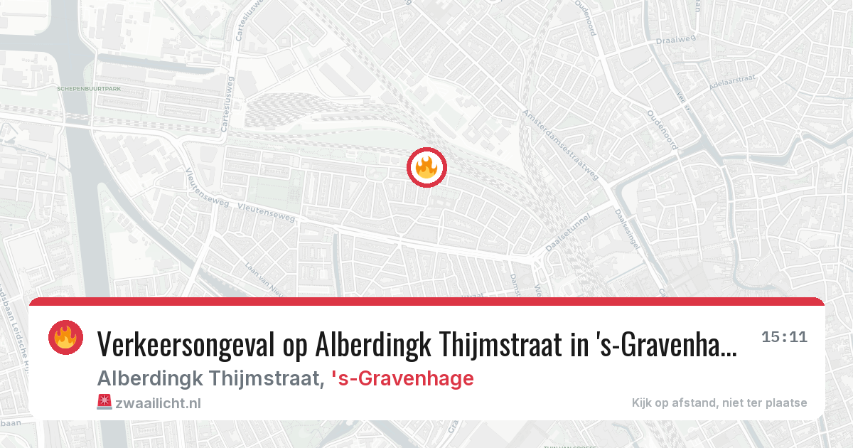 Verkeersongeval op Alberdingk Thijmstraat in 's-Gravenhage — 12 feb 2026