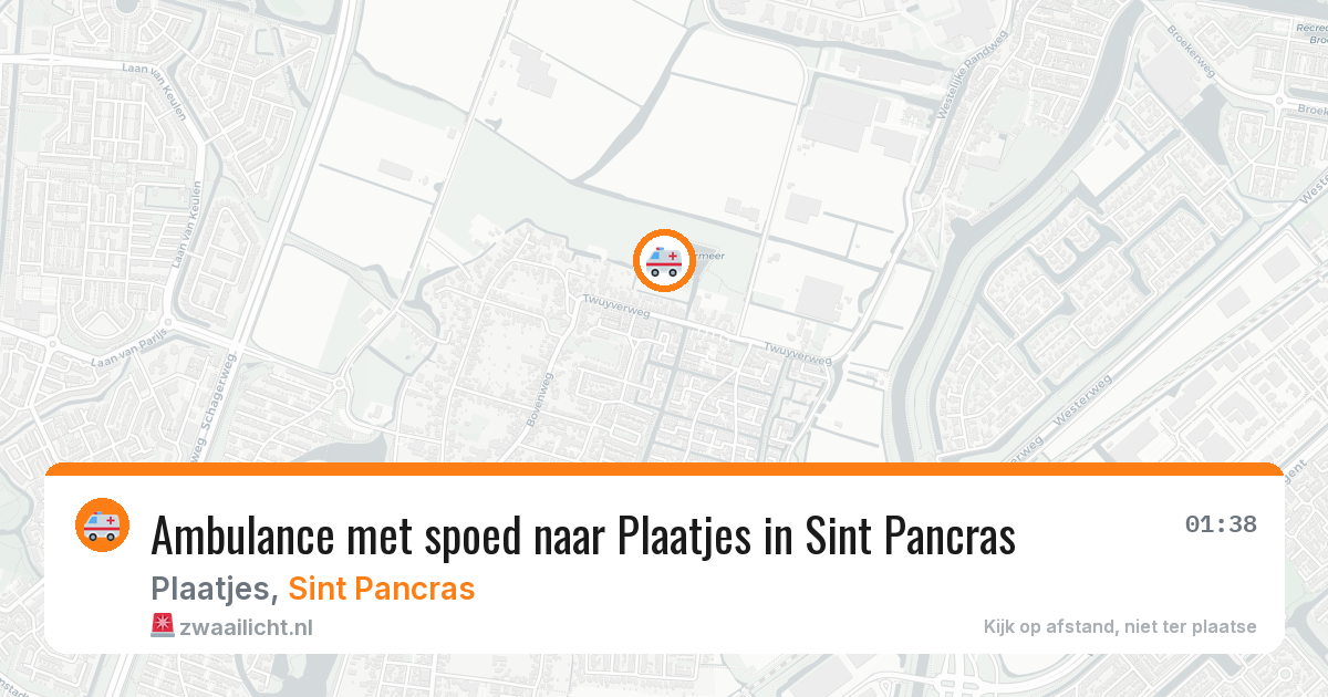 Ambulance met spoed naar Plaatjes in Sint Pancras — 2 aug 2026
