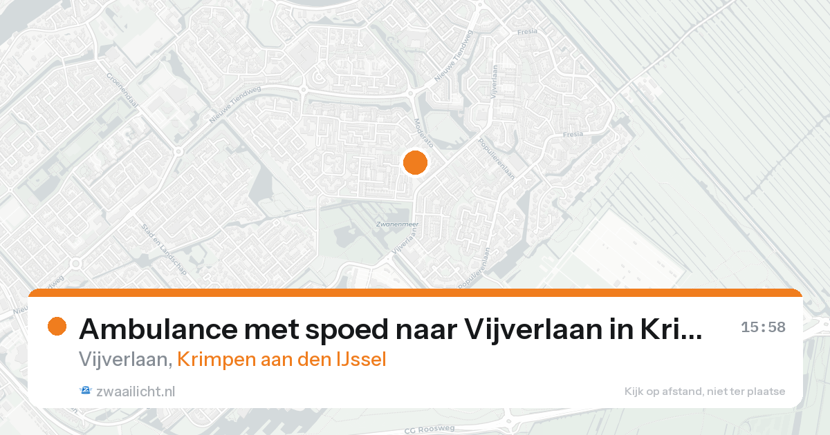 Ambulance met spoed naar Vijverlaan in Krimpen aan den IJssel — 24 aug 2026