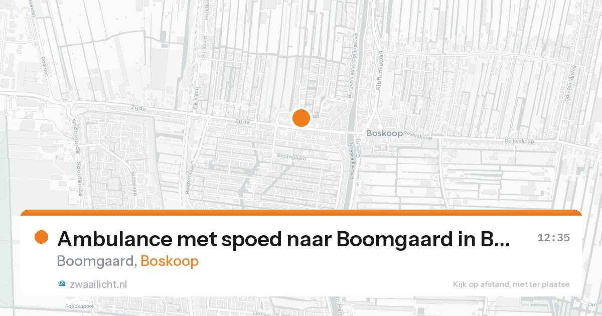 Ambulance met spoed naar Boomgaard in Boskoop — 13 aug 2026