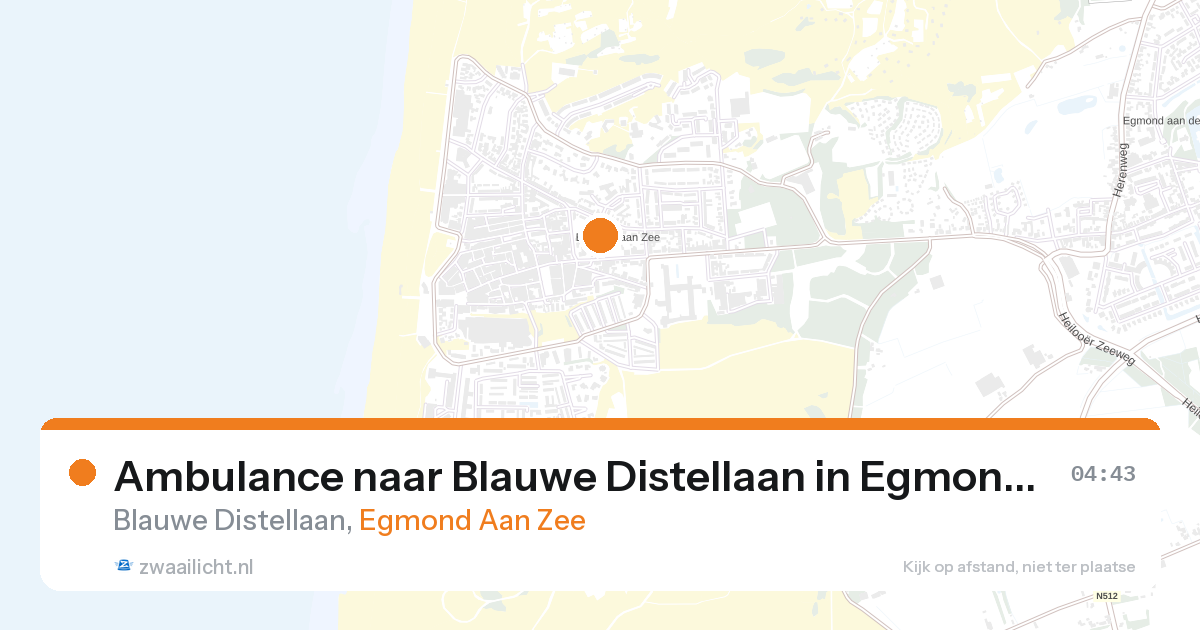 Ambulance naar Blauwe Distellaan in Egmond Aan Zee — 27 aug 2026