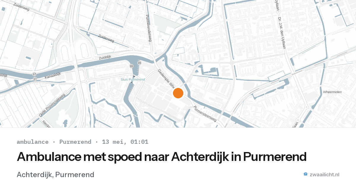 Ambulance met spoed naar Achterdijk in Purmerend — 12 mei 2026