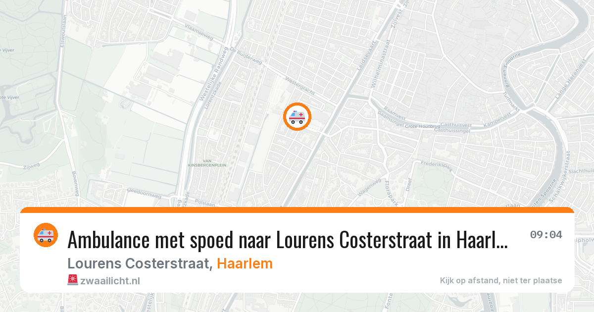 Ambulance met spoed naar Lourens Costerstraat in Haarlem — 13 aug 2026