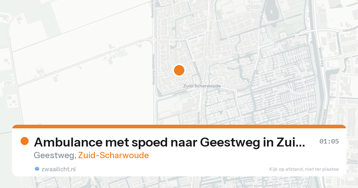 Ambulance met spoed naar Geestweg in Zuid-Scharwoude — 25 aug 2026