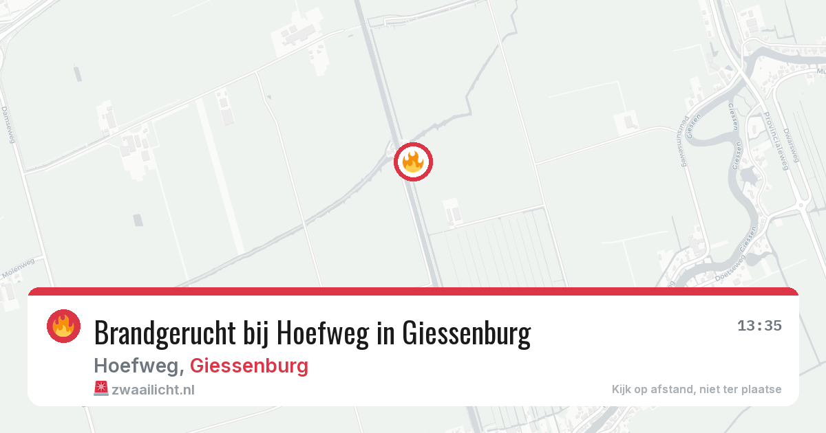 Brandgerucht bij Hoefweg in Giessenburg — 25 feb 2026