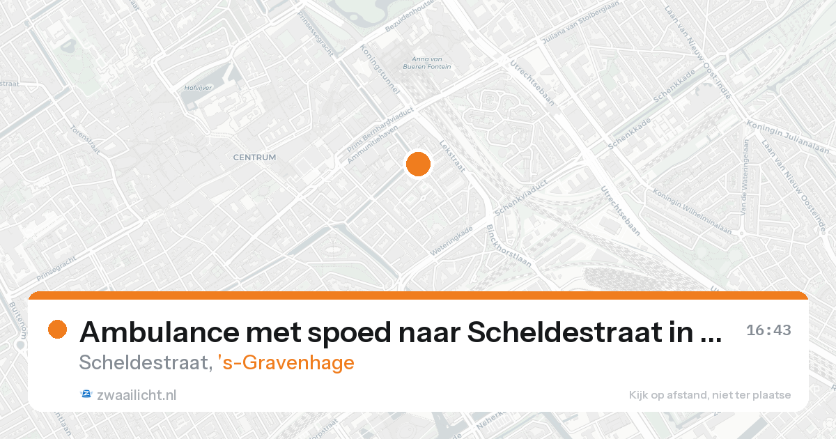 Ambulance met spoed naar Scheldestraat in 's-Gravenhage — 15 aug 2026