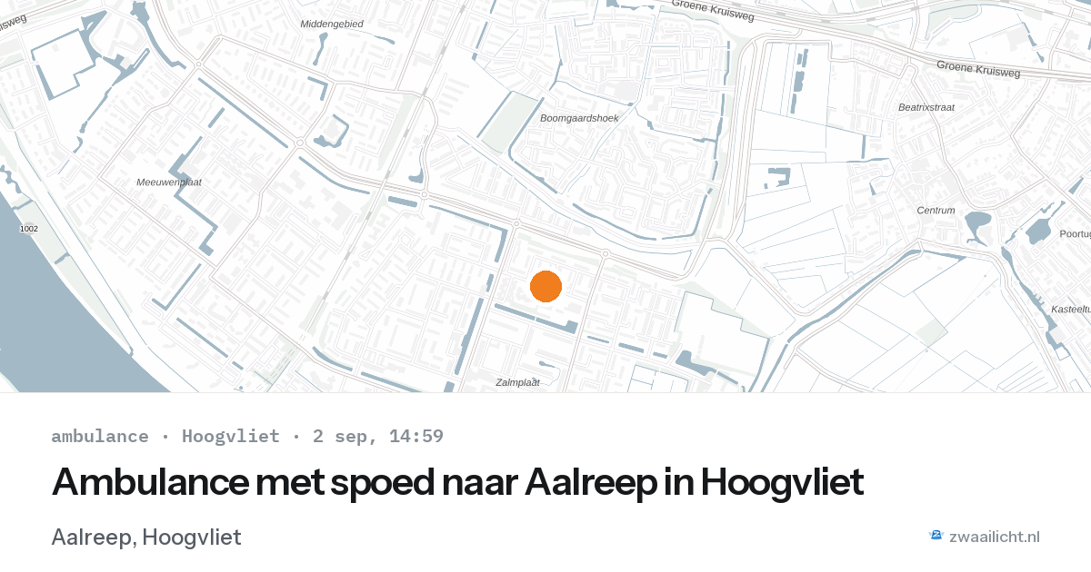 Ambulance met spoed naar Aalreep in Hoogvliet — 2 sep 2026