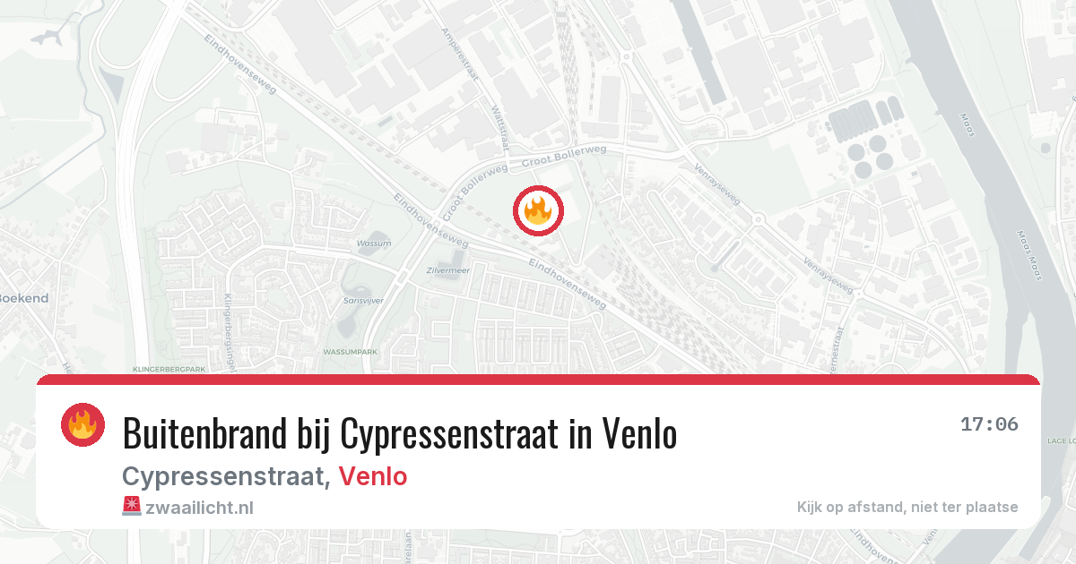 Buitenbrand bij Cypressenstraat in Venlo — 28 apr 2026