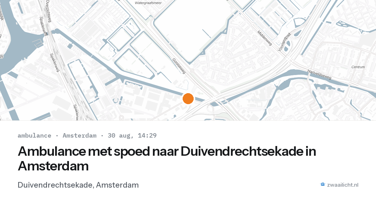 Ambulance met spoed naar Duivendrechtsekade in Amsterdam — 30 aug 2026