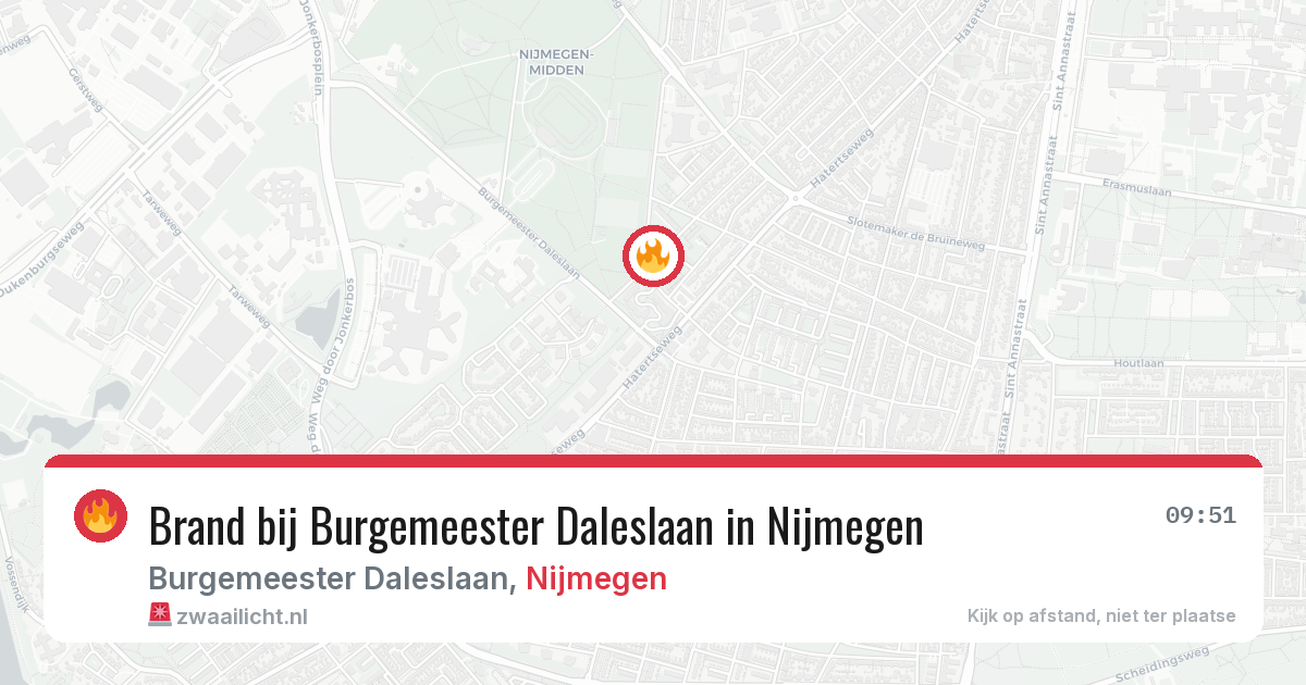 Brand bij Burgemeester Daleslaan in Nijmegen — 29 jun 2026