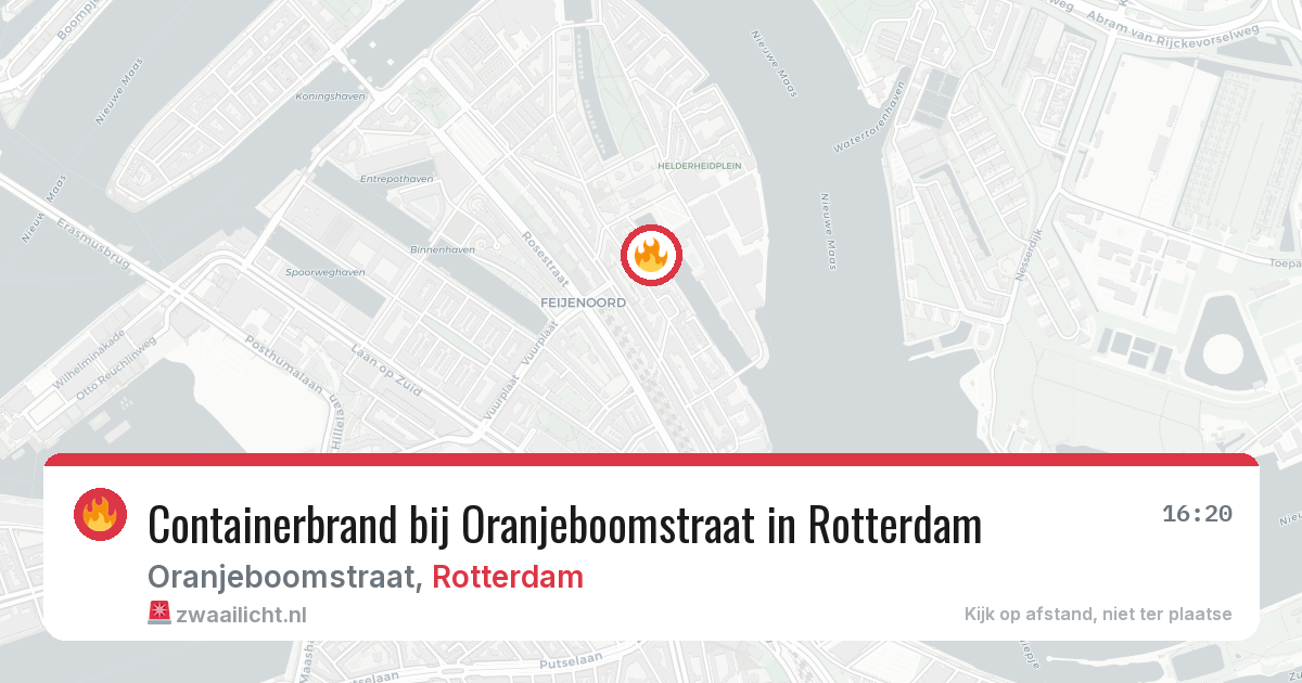Containerbrand bij Oranjeboomstraat in Rotterdam — 22 mrt 2026