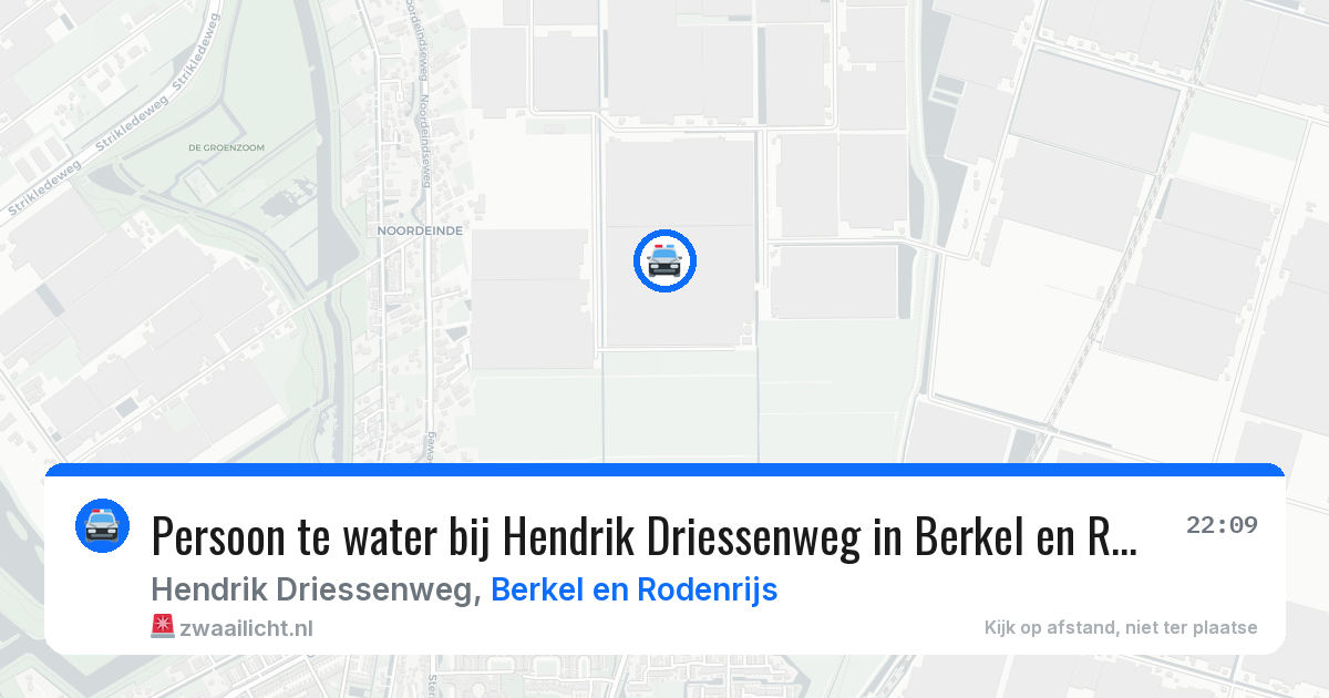 Persoon te water bij Hendrik Driessenweg in Berkel en Rodenrijs — 8 mei 2026