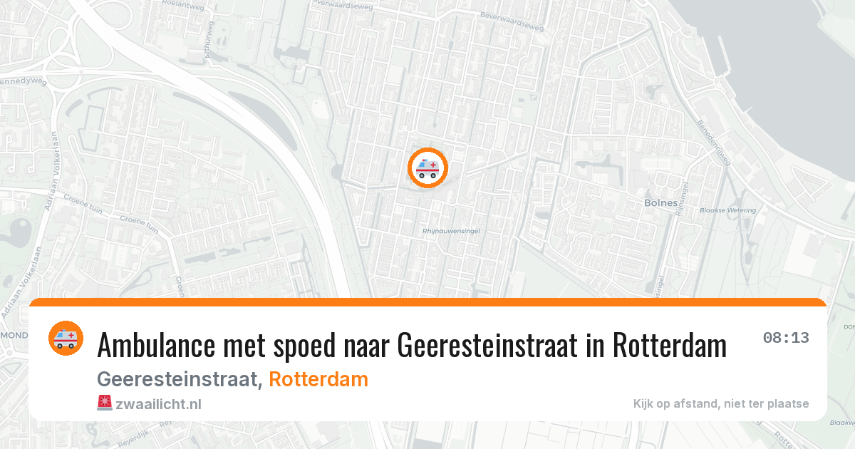 Ambulance met spoed naar Geeresteinstraat in Rotterdam — 12 aug 2026