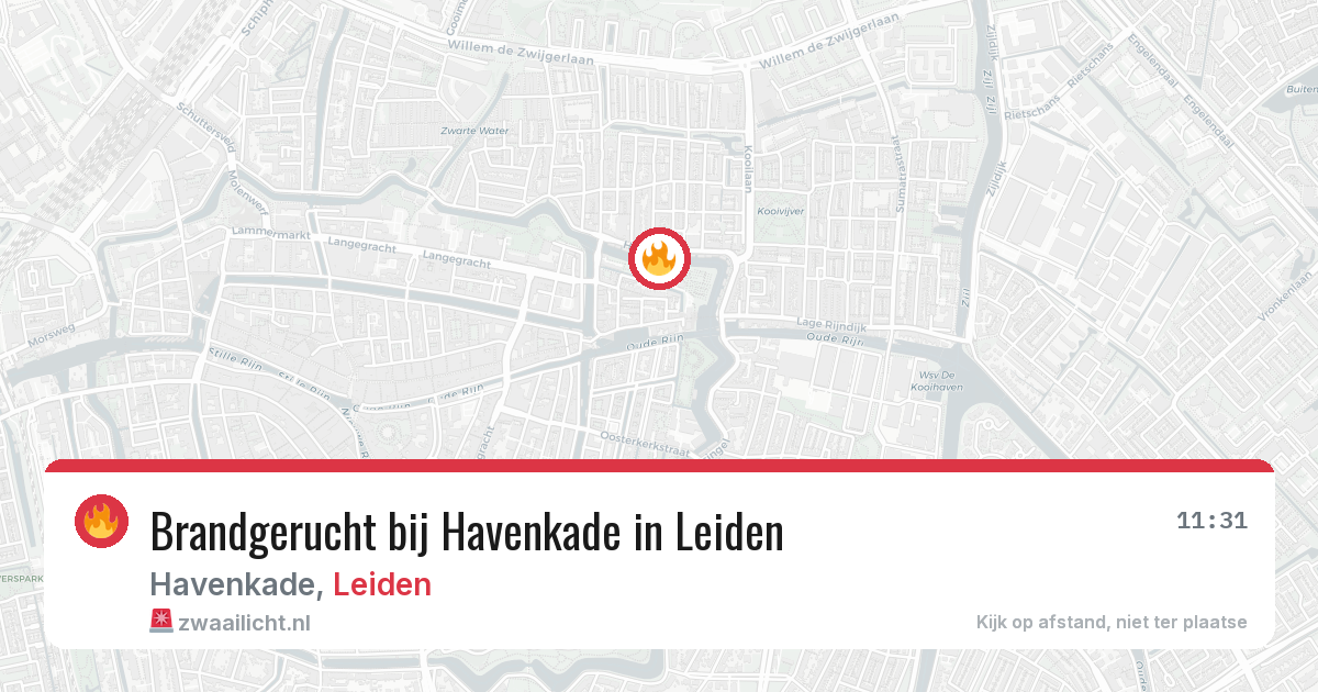 Brandgerucht bij Havenkade in Leiden — 20 mrt 2026
