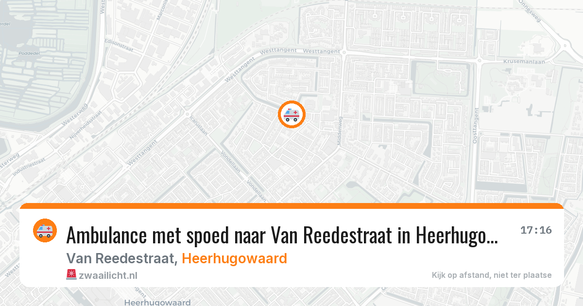 Ambulance met spoed naar Van Reedestraat in Heerhugowaard — 26 jul 2026