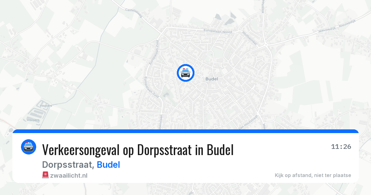 Verkeersongeval op Dorpsstraat in Budel — 14 jul 2026